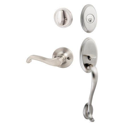 SURE-LOC HARDWARE Sure-Loc Hardware Aspen Handleset, Sage Lever Handleset Trim, Satin Nickel, Left Hand AN507-SG LH 15